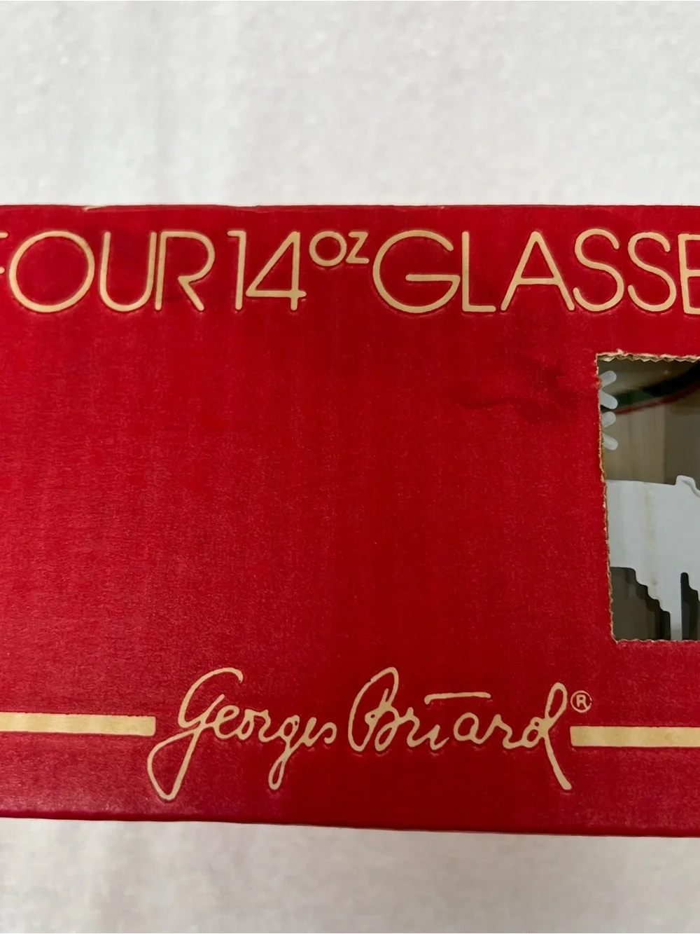 Georges Briard 14oz Glass Drinkware Vintage Barware Christmas Reindeer NIB